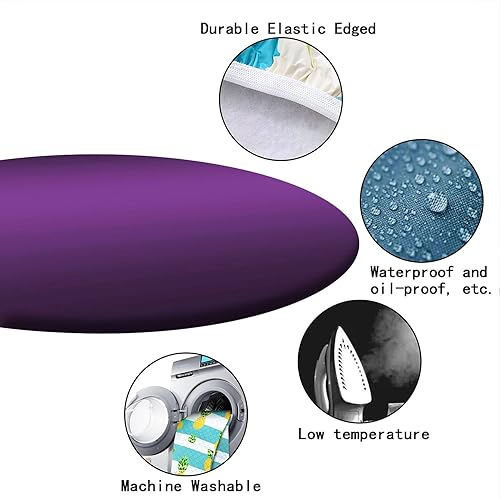 Miniatura 4 de Mantel redondo ajustable con borde elástico, patrón degradado, adecuado para catering y cocina, se puede limpiar para mesa redonda de comedor, color