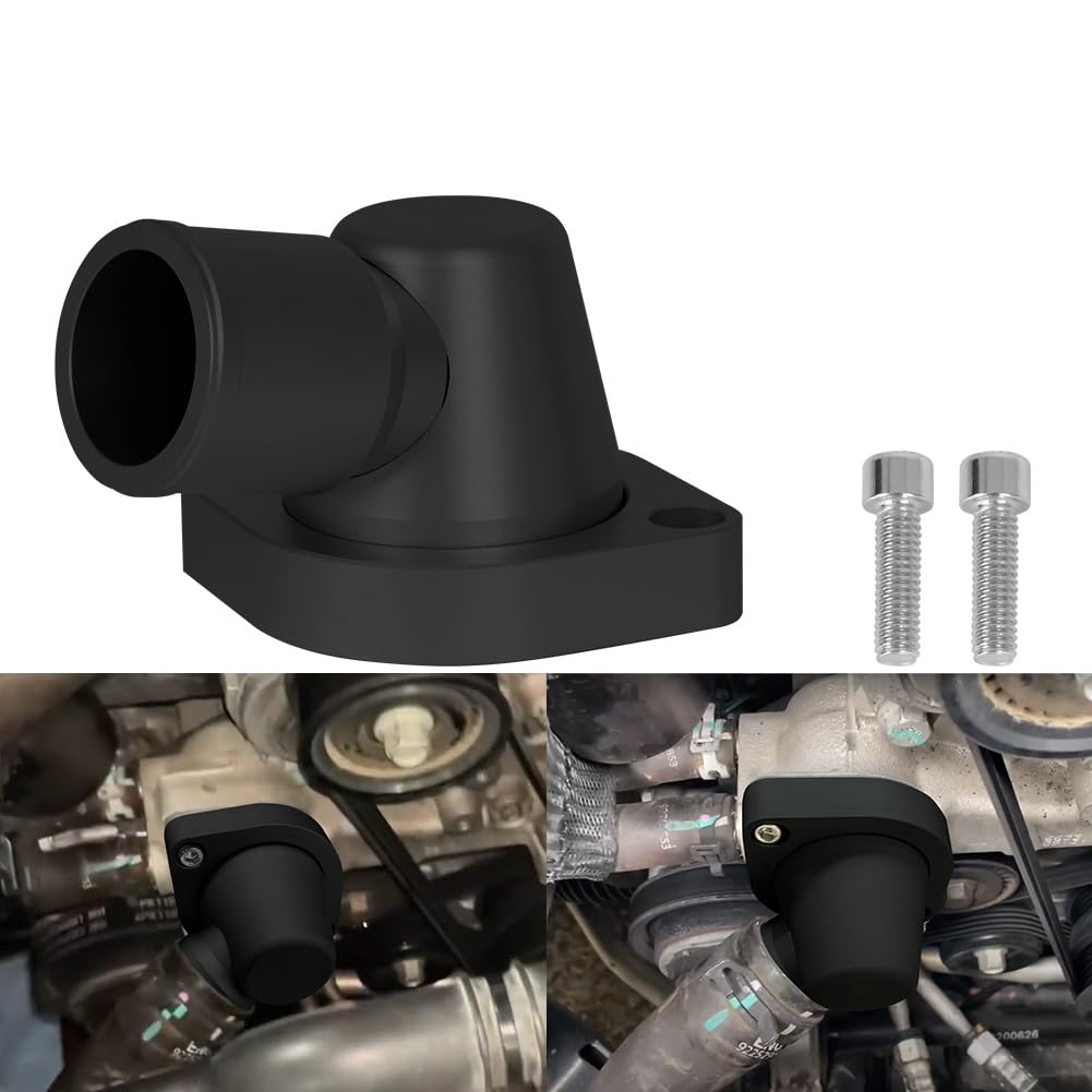 Billet Swivel Thermostat Housings Water Neck 90 1.5" For GM LS LS1 LS2 LS3 Engine Black