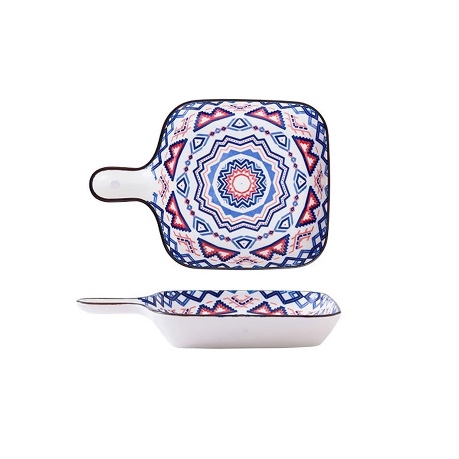 Baking Dish طبق منزلي شريحة لحم من السيراميك طبق عشاء طبق طعام غربي مقبض مقاوم للحرارة العالية طبق الخبز أدوات مائدة المطبخ Lasagne Dish(Purple)