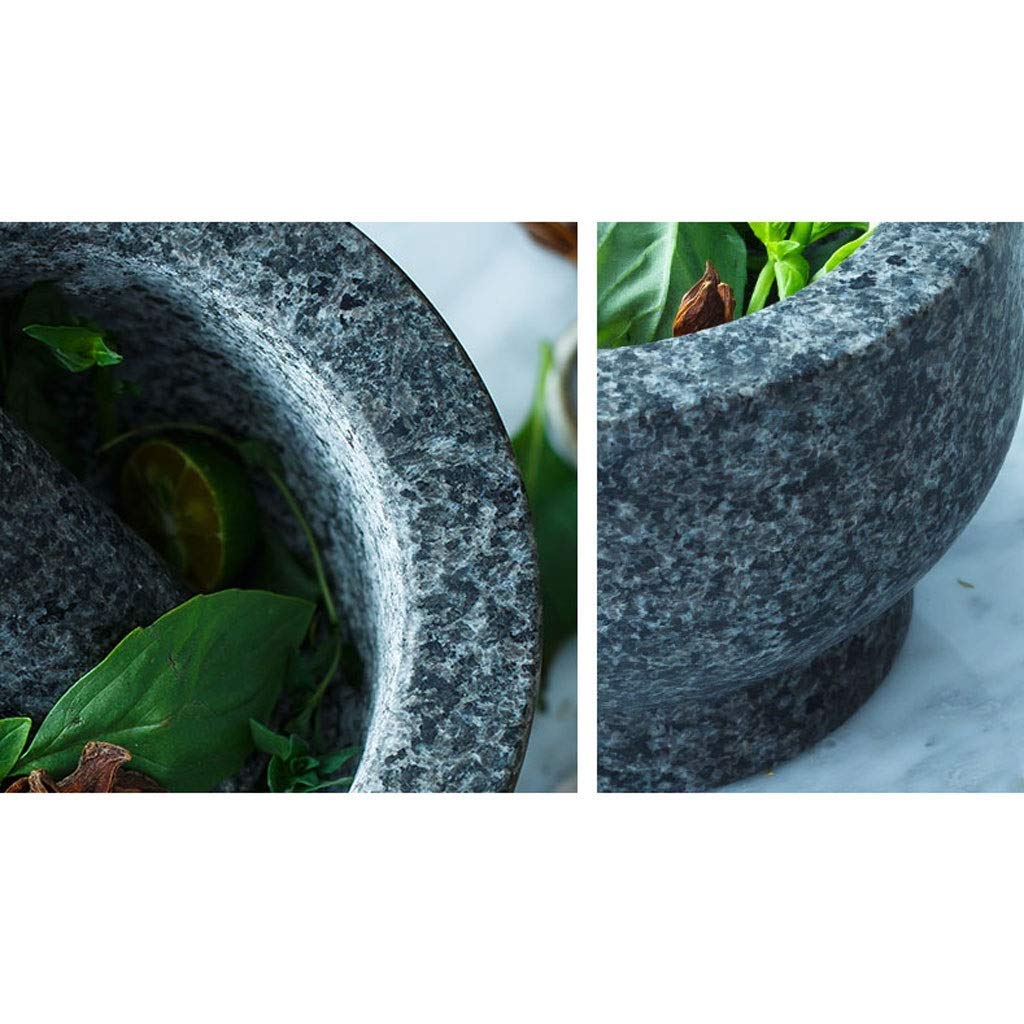 Stößel und Mörser, Premium-Stößel und Mörser aus massivem Granit, Gewürzbrecher, Mühle, Mahlpaste, Guacamole, Kräuter, Gewürze, Knoblauch, Ingwer