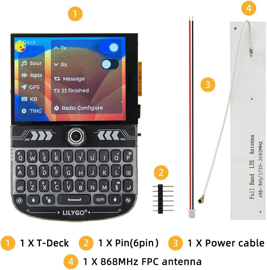 LILYGO T-Deck dimensions: Length 100mm, Width 67mm, Height 14mm