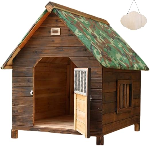 Amazon Co Jp 犬小屋 屋外用 大型犬 犬小屋 小中型犬用 猫 ハウス ログ犬舎 ペットの住宅 ペットの猫の部屋シェルター 屋内屋外 ペットハウス 断熱材入り 犬小屋 ドッグハウス４シーズン 組み立て簡単 Size Xl 38 9 36 2 37 4inch ペット用品