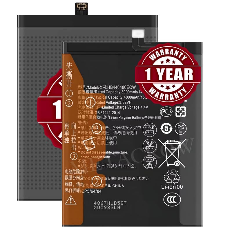 Image of Original HB446486ECW Battery Compatible for Huawei Nova 5i (GLK-LX1, GLK-LX2, GLK-LX3, GLK-LX1U, GLK-AL00, GLK-TL00) - (4000mAh) - 1 Year Warranty JK1