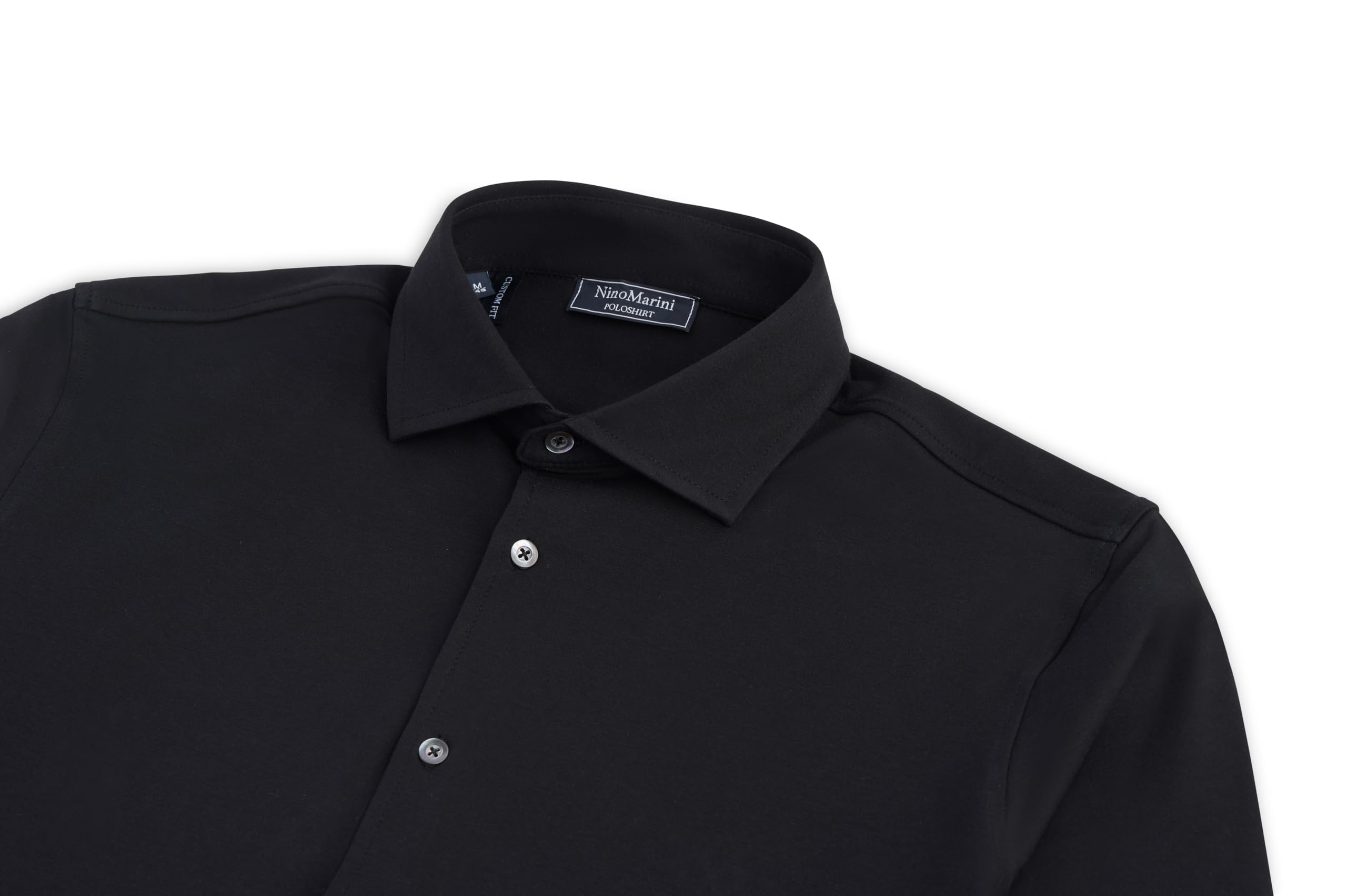 Nino Marini Camicia Uomo Cotone Elastan - Interlock Ultralight Stretch - Colletto alla Francese - Taglie M/L - Ultimi Pezzi Prima Scelta