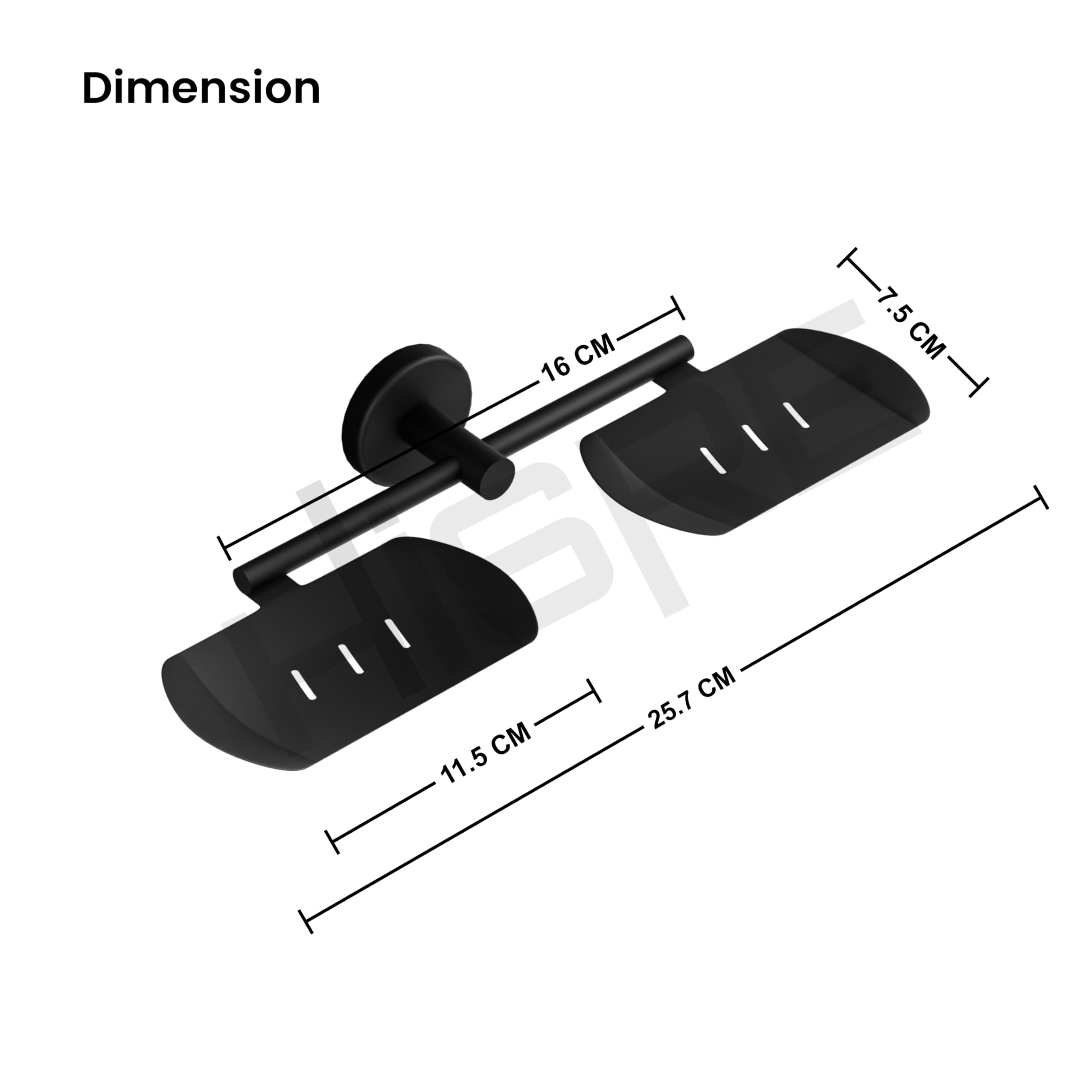HISRE Double Soap Dish Holder Wall Mounted | Matte Black Bathroom Soap Tray with Dual Bar Holders, Modern Stainless Steel Soap Stand for Shower, Sink & Kitchen, photo 3 of 5