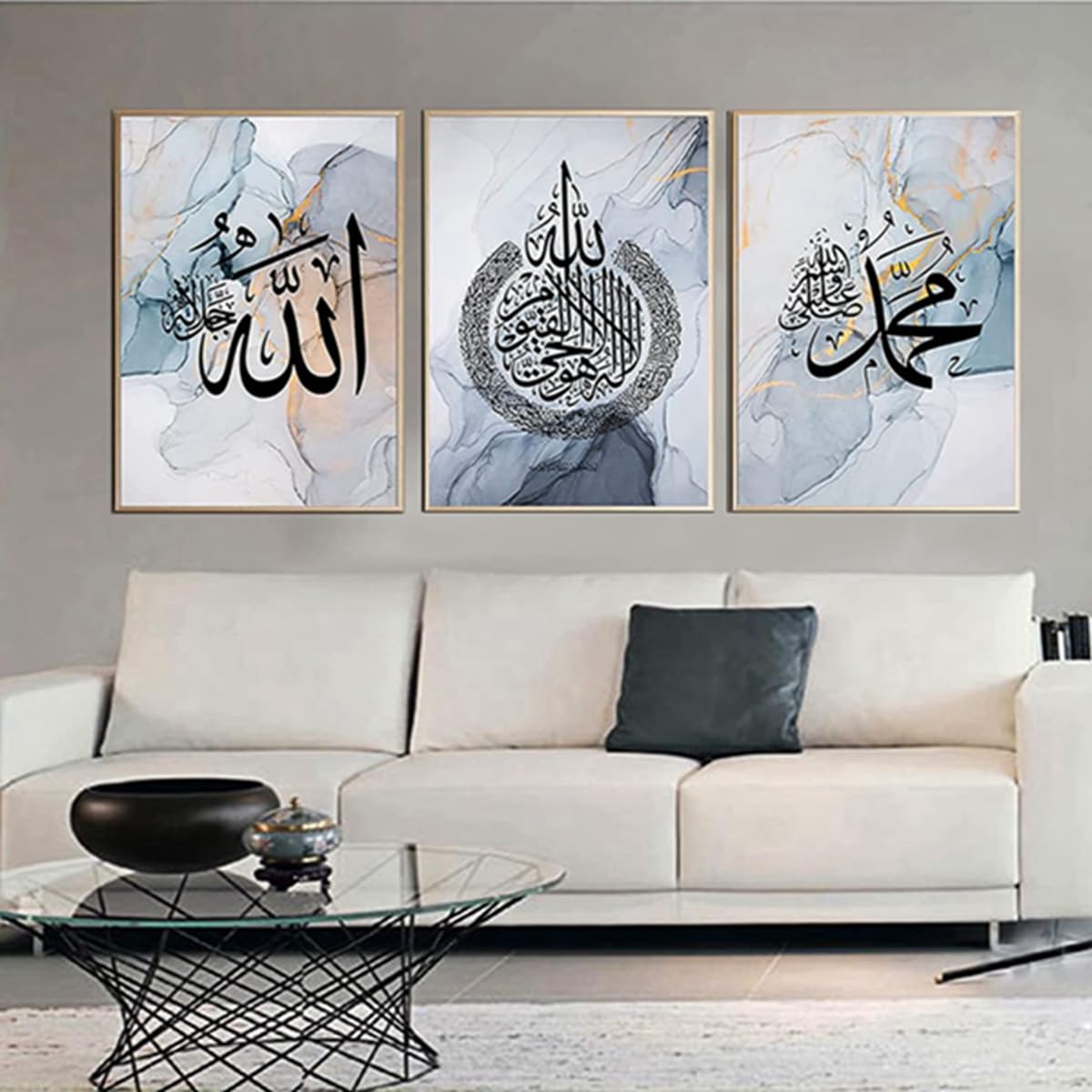 JNAOZI Islamic Pictures,Islamic Arabic Calligraphy Canvas Painting - Image 3