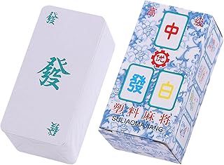 Tachiuwa Jogo Mahjong Chinês Mahjong Branco Mahjong Chinês Tradicional Mahjong Chinês para Festa Jogo Suprimentos Jogo de