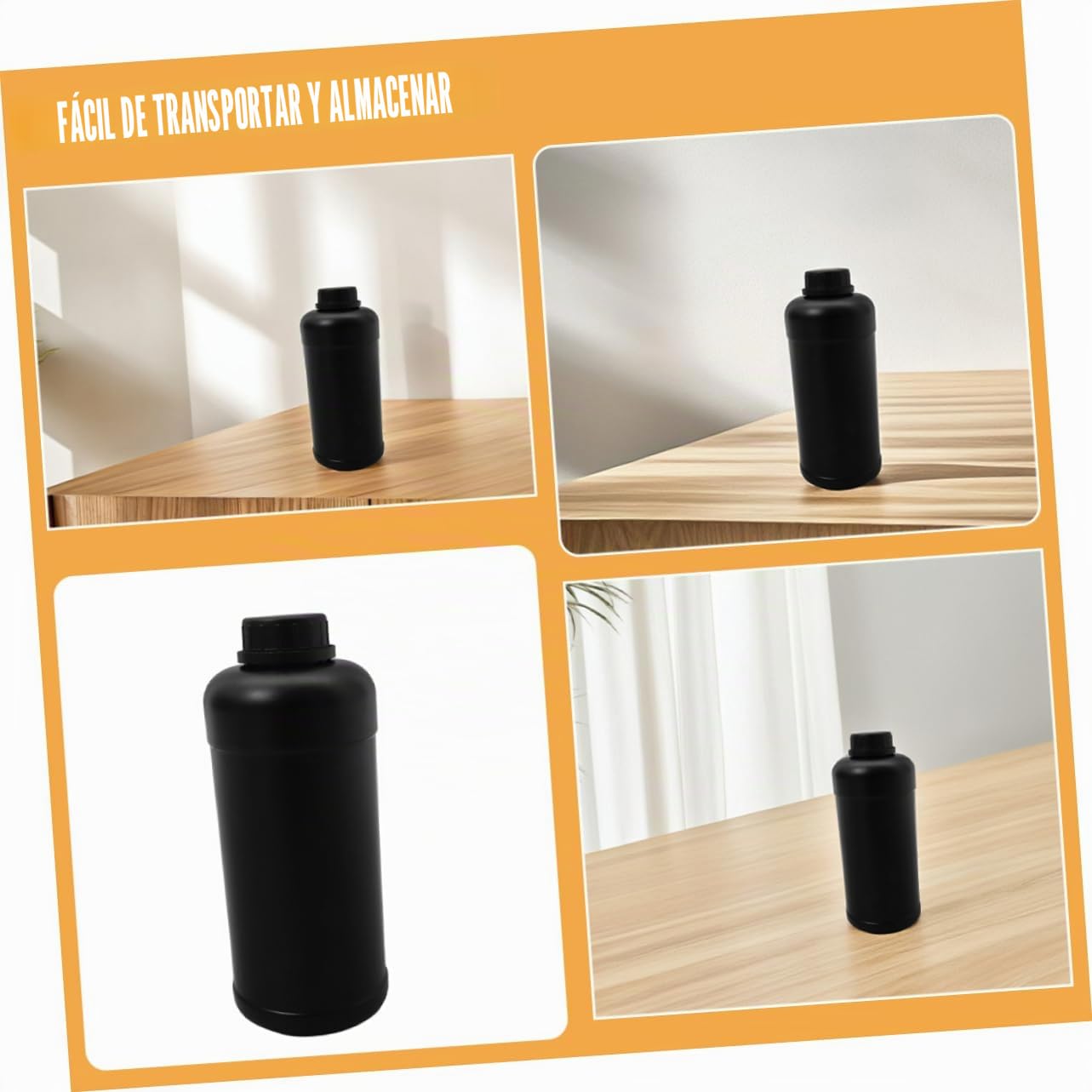 LIFKOME Botellas Plástico 1000ml para Químicos Diseño Protector y Uso Versátil, Contenedores de Almacenamiento Ideales para Muestras y Líquidos en Laboratorio