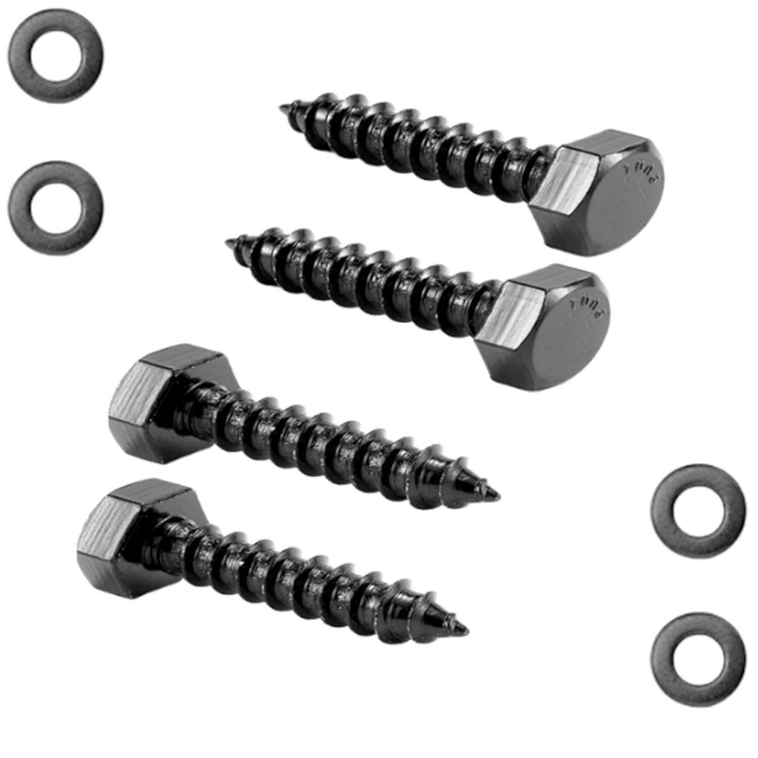 25PCS Stainless Steel Black Lag Bolts 1/4" x 11/2" Hex Lag Screws