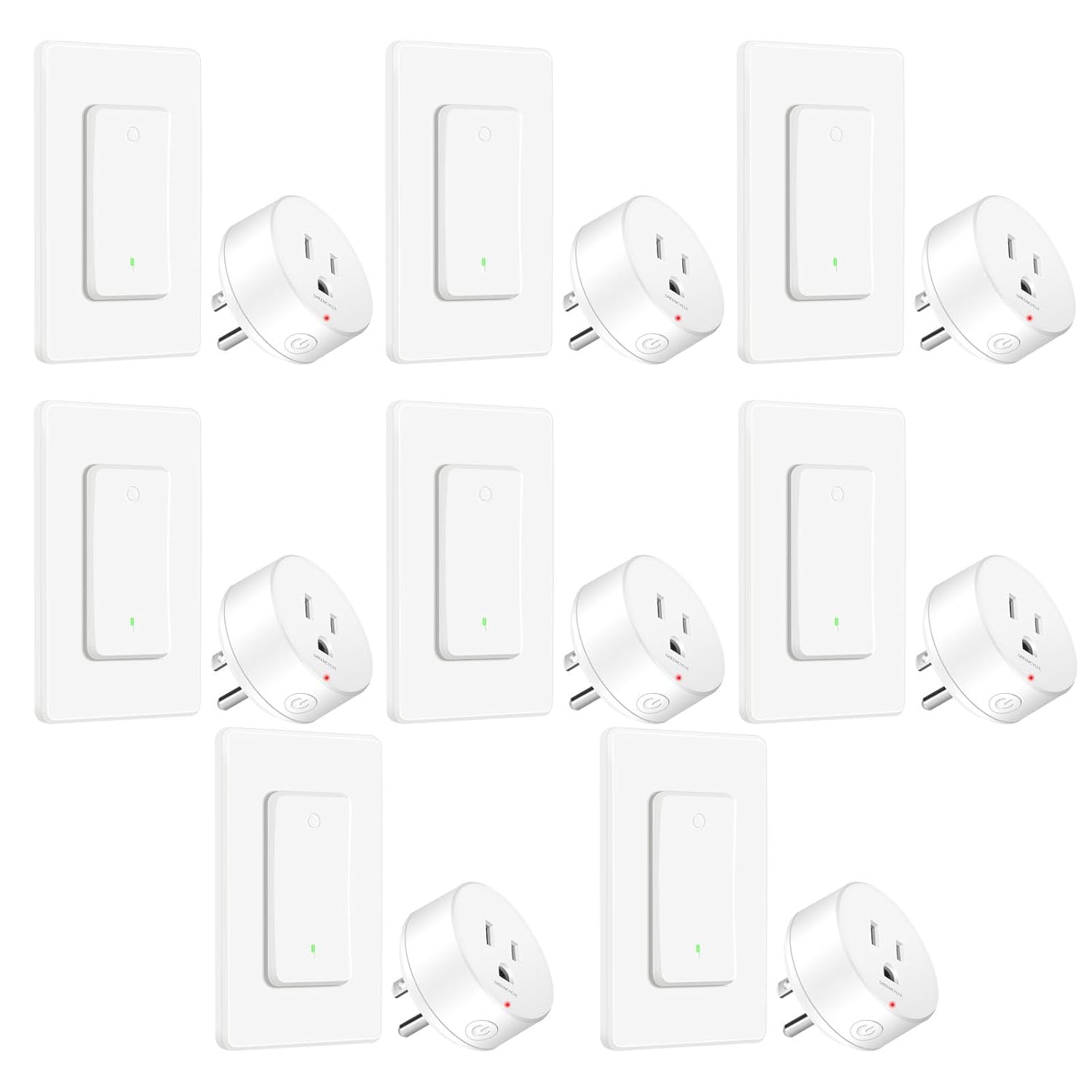 NineLeaf Wireless Romote Control Outlet Switch Kit,500ft Long Range Control No Wiring Needed, 15A 1500W Outlet for Lights Fans Lamps,No WiFi,Residential & Commercial Grade,White,8PK