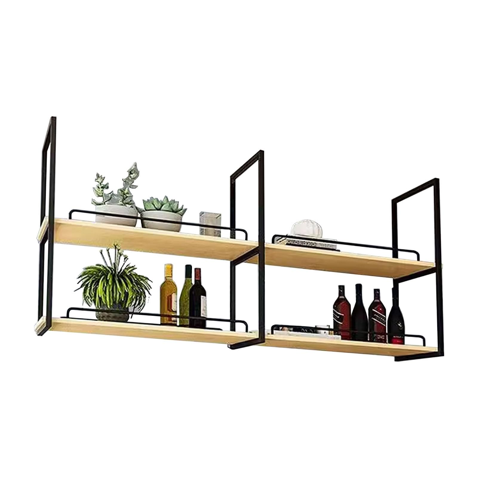 Étagère de rangement de cuisine suspendue pour bouteilles de vin et décoration murale 120cm