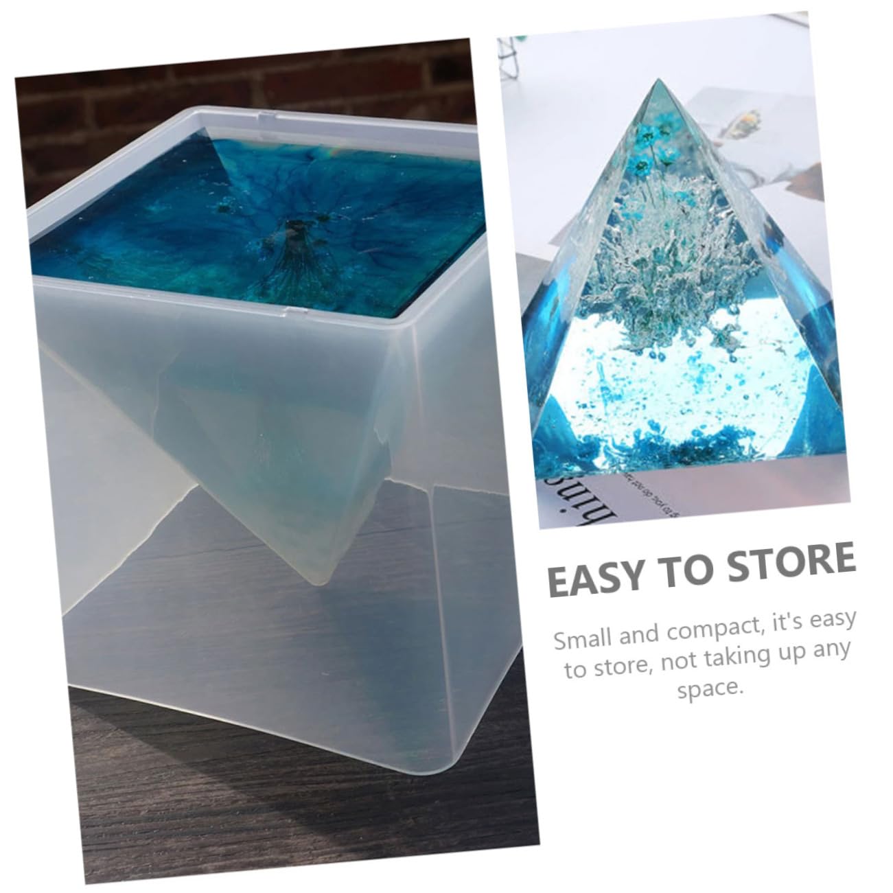 Gadpiparty 2 Ensembles Moules Silicone pour Décoration de Pyramide de Moule avec Base pour Artisanat DIY pour Objets Décoratifs et Jouets