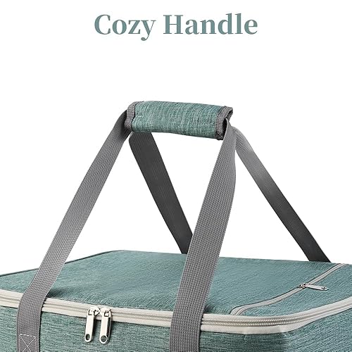 Vista 15 de Bodaon Paquete de 1 cazuela aislada para alimentos calientes o fríos, se adapta a platos de horno de 9 x 13 pulgadas y 11 x 15 pulgadas con tapa