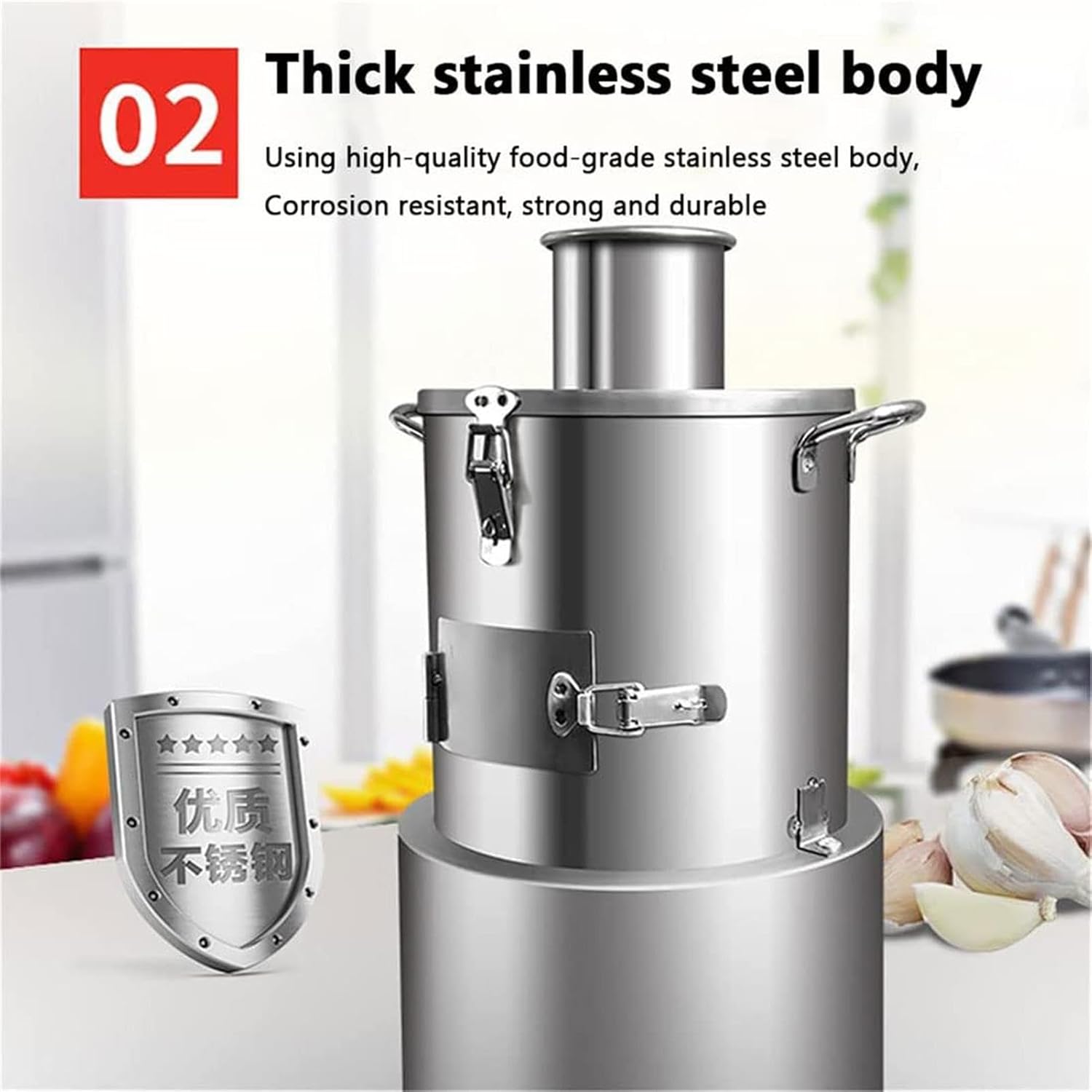 CKSEKD Electric Garlic Peeling Machine, 30kg/h Stainless Steel Whole Garlic Peeling Machine, Commercial Automatic Powerful Garlic Separator, Fast and Labor-Saving, Suitable for Restaurants