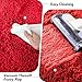 Red Shag Rug for Kids Room: Extra Soft Fluffy Carpet for Bedside Decor & Baby Room - Red Plush Rugs for Home Dorm Aesthetic(3x5 Feet)