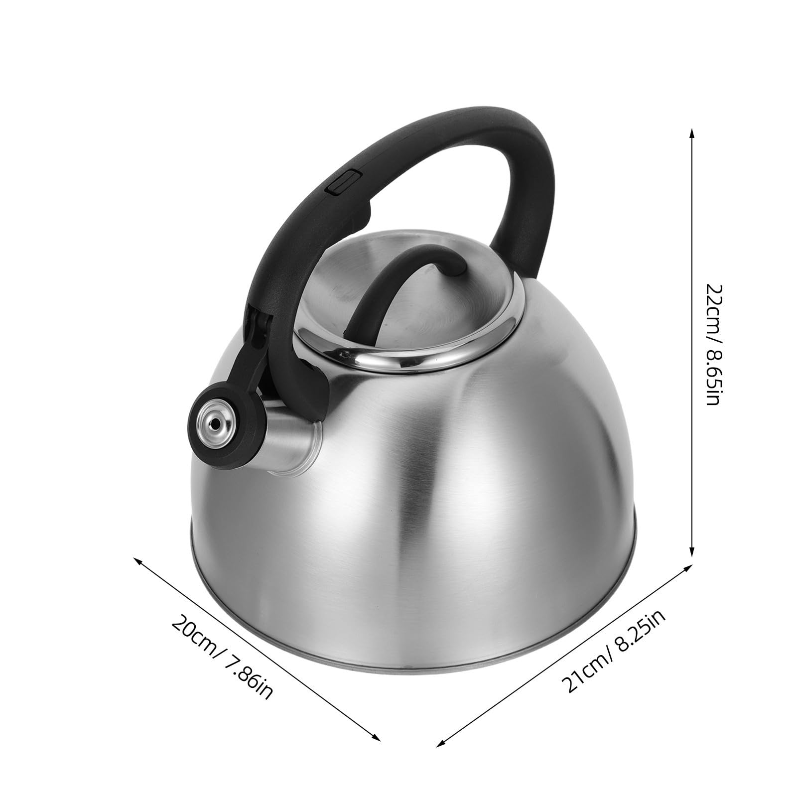 Luxshiny Hervidor de Agua Silbante de Acero Inoxidable de 3l con Mango Ergonómico y Superficie Pulida para Camping y Apartamentos