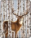 Regal Comfort Birch White Tail Buck Faux Fur Blanket 79' x 96' Queen/Full Size