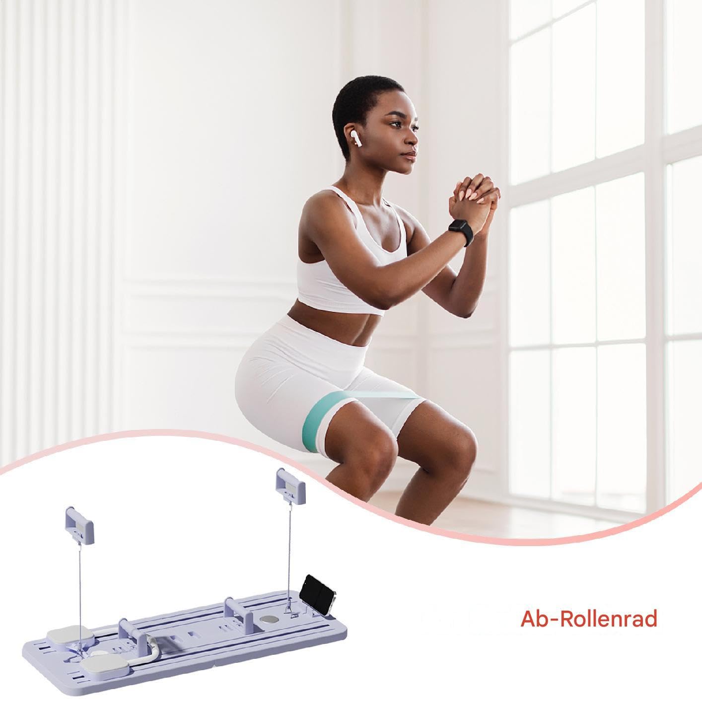 Tabla de pilates portátil – Dispositivo de entrenamiento, tabla de fitness – para apartamento, hotel, gimnasio, salón, hogar, interior, lugar de trabajo, garaje