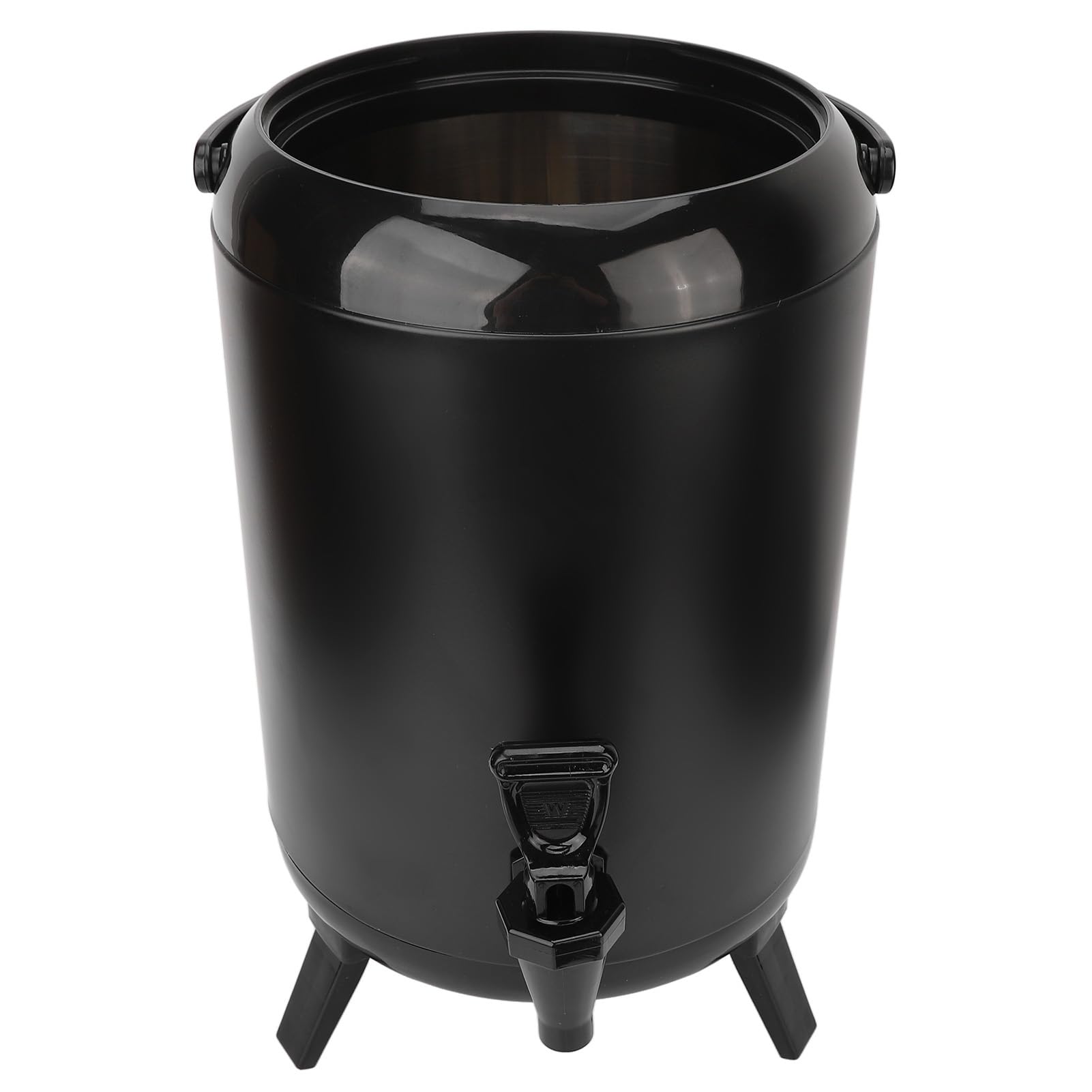 Ejoyous Großer Getränkespender aus Edelstahl, Camping-Wasserbehälter, 8 L, Doppelt Isoliertes Wasserhahn-Design mit Faltbarer Halterung für Camping, Büro, Hotel, Hochzeit, Außenbereich (BLACK)