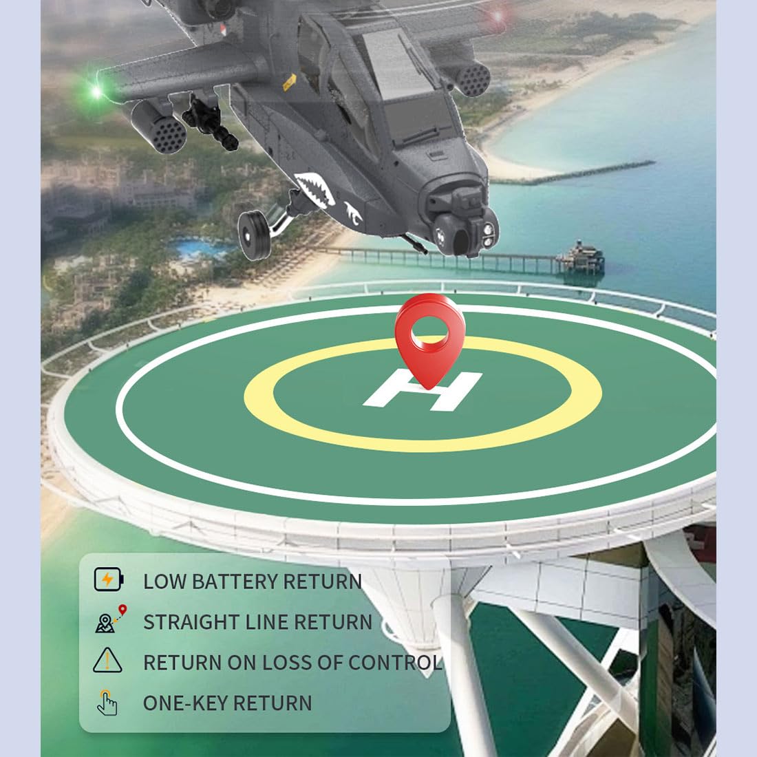 F11-S AH64 1/32 RC śmigłowiec Apaache, 2,4 G 6-kanałowy dwuosiowy napęd Flybarless 6G/3D Stunt model samolotu z GPS i przepływem optycznym (wersja RTF)
