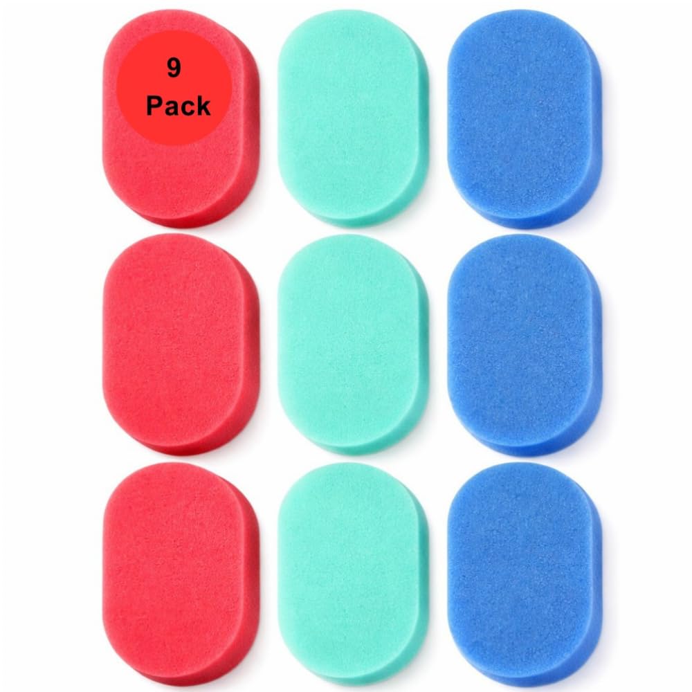 9 Pack Luxury Bath Sponges – Mixed Colours Soft Exfoliating Shower & Bath Body Sponges for Men, Women & Kids – Multipurpose Wash Sponges for Daily Use - Mixed Assorted Colours