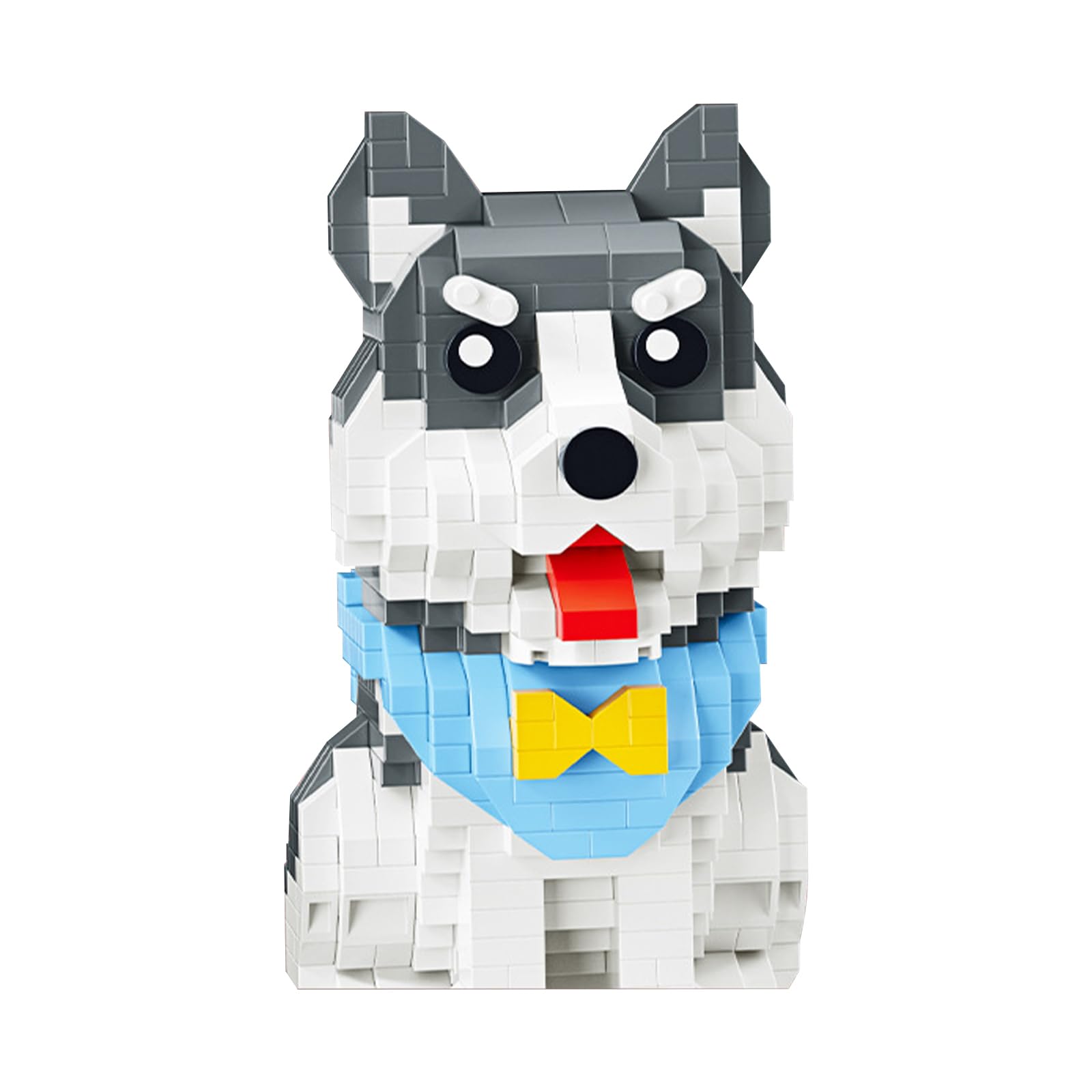 NOOLY Cute Pet Series Micro Building Block For Home And Office Decoration WKLJM-05 (Husky, 796 Pcs), Grey, Small - Image 4