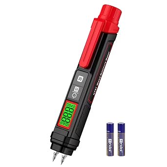 Wood Moisture Meter, Portable Pen Moisture Meter, Pin-Type Humidity Tester | 5 Calibration Scales for Wood, Firewood, Lumber, Bricks, Floors, Drywall