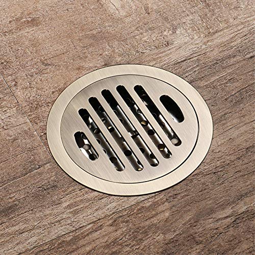 Drain de sol de douche déodorant rond en laiton bronze antique - 4