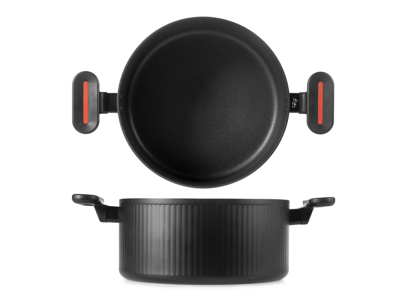 H&H Voyage 26 cm Non-Stick Saucepan - Pfluon Coating, Elegant Design, Suitable for Induction, by Bruno Barbieri