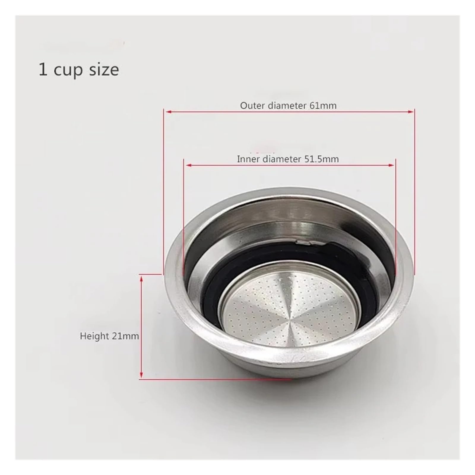 Accesorios For Cafeteras, Cesta Presurizada De Doble Pared | Compatible con Delonghi Dedica EC685 EC680 EC695 EC820 EC850 EC860 ECF01 ECO310.(1 cup)