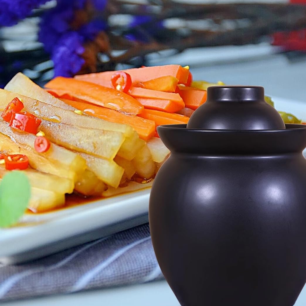 Ceramiczny słoik na marynaty z pokrywkami, tradycyjny chiński porcelanowy garnek do marynowania, ceramiczny garnek do fermentacji z uszczelką wodną pokrywką śluzy powietrznej, garnek do kiszonej