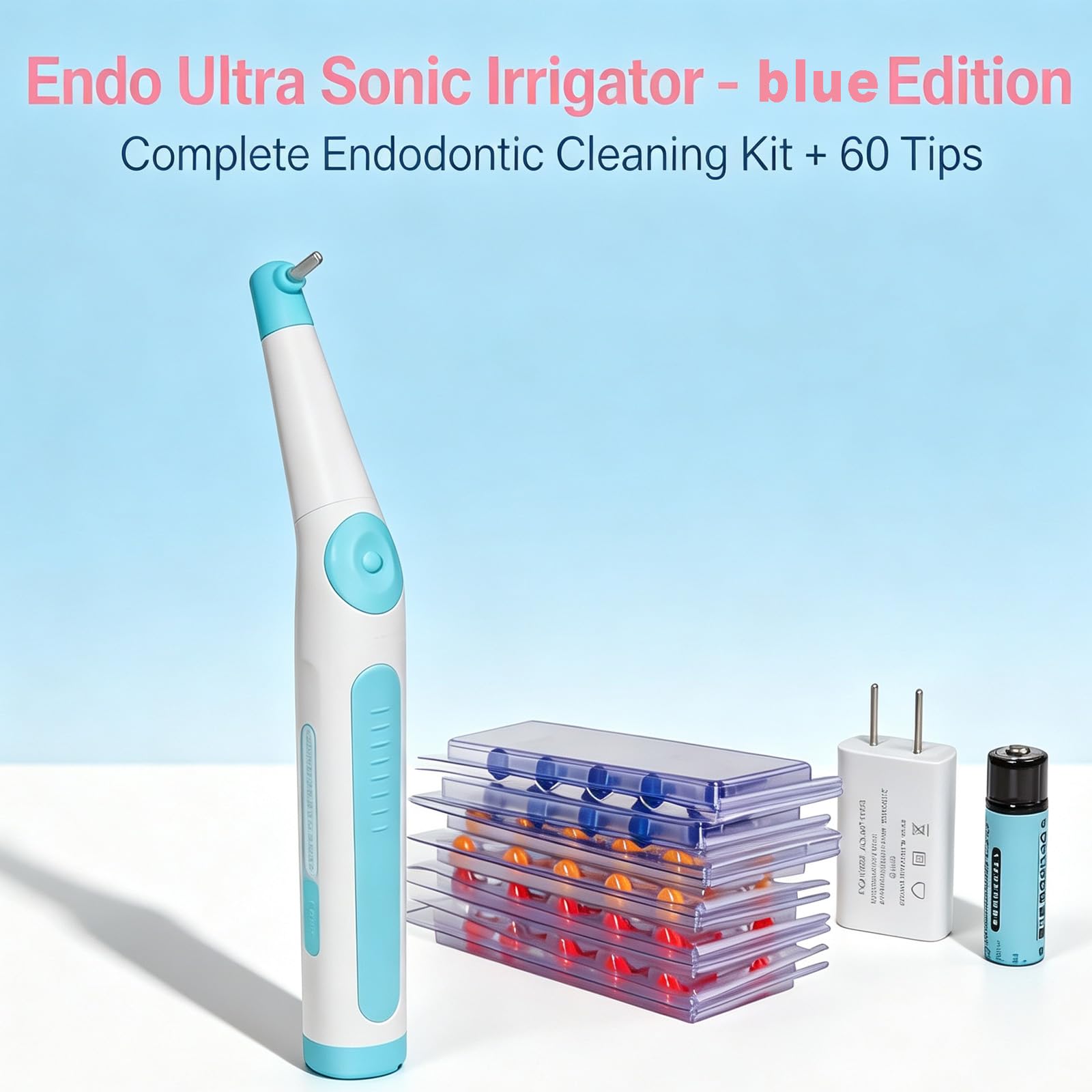 Irrigatore sonico Endo Ultra Activator, rosa, con 60 punte
