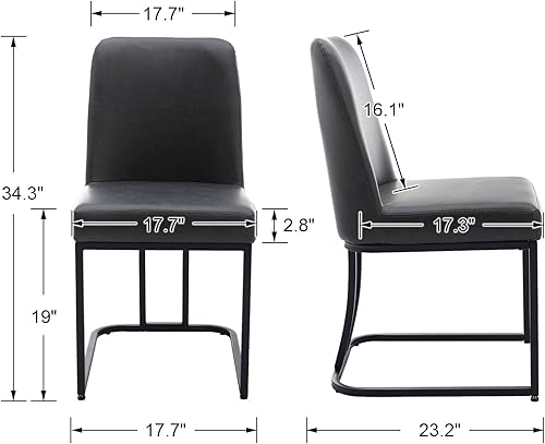 Miniatura 3 de Wahson Juego de 2 sillas de comedor tapizadas de terciopelo silla clásica de tela moderna para comedor con marco de metal dorado color carbón