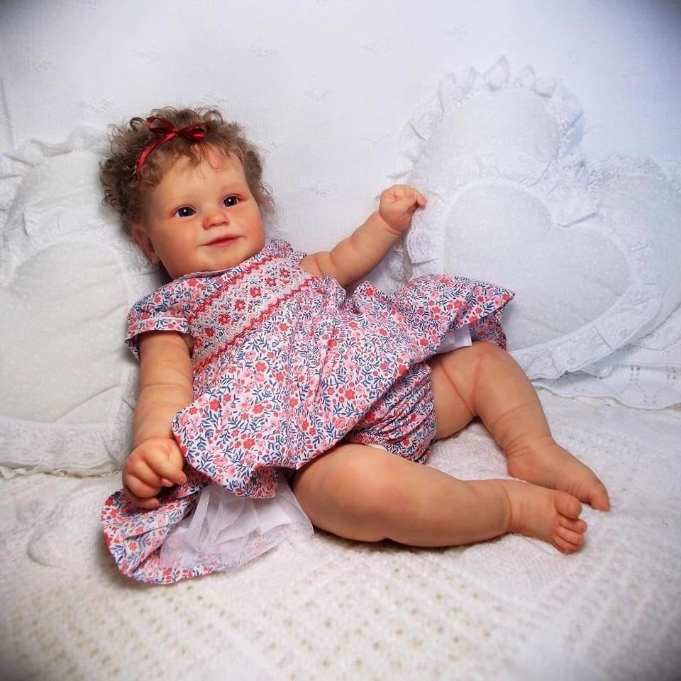 RXDOLL Prawdziwe życie Reborn Baby Dolls silikonowe całe ciało winylowa dziewczyna 50 cm anatomicznie poprawne lalki dla niemowląt uśmiechnięte realistyczne noworodki lalka ręcznie robiona zabawka dla