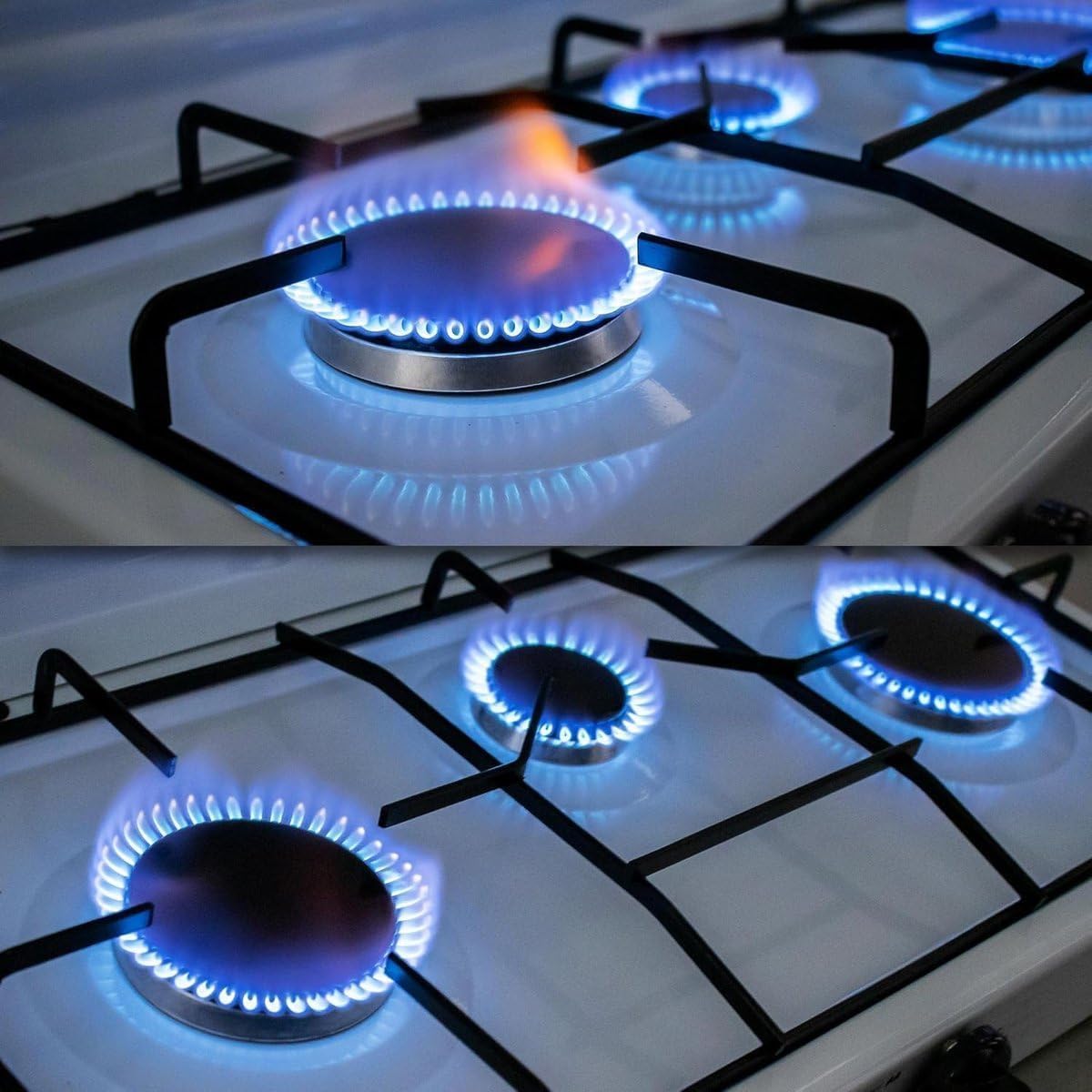 SMH LINE® Réchaud à gaz de camping - 2 feux - Avec tuyau et régulateur - 4,4 kW - Plaque de cuisson - Bouteille de gaz - Réchaud d'extérieur - Réchaud de table XL, SM-105