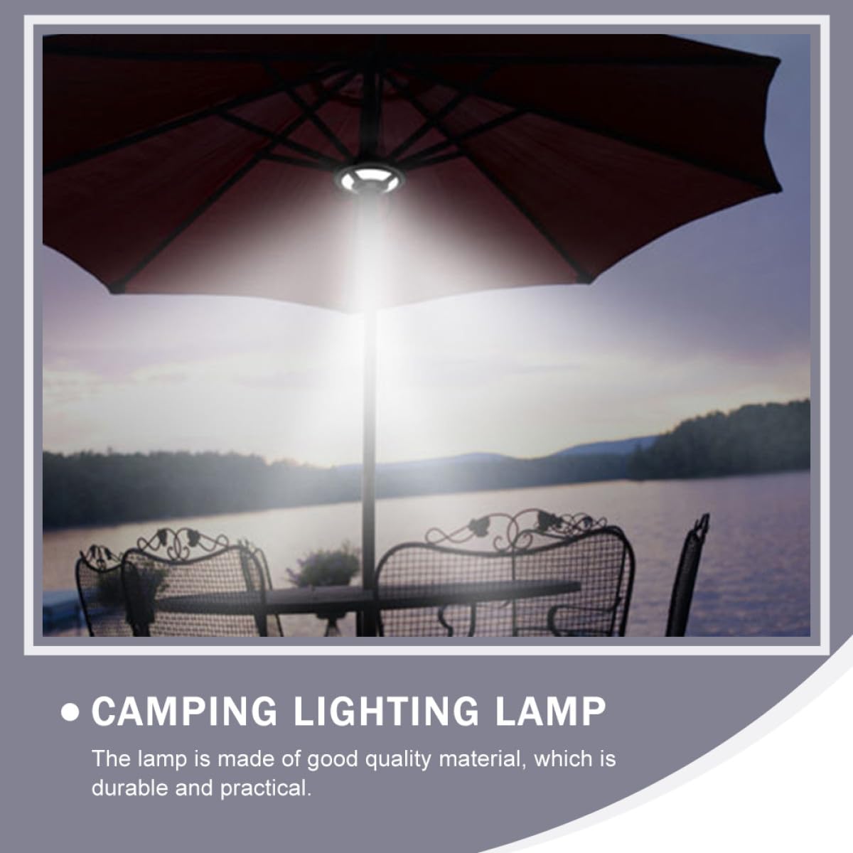 Hohopeti LED Campinglampe für Außenzelt mit Abs Material Schwarz Heller Beleuchtung für Camping und Sichere Nachtaktivitäten im Freien