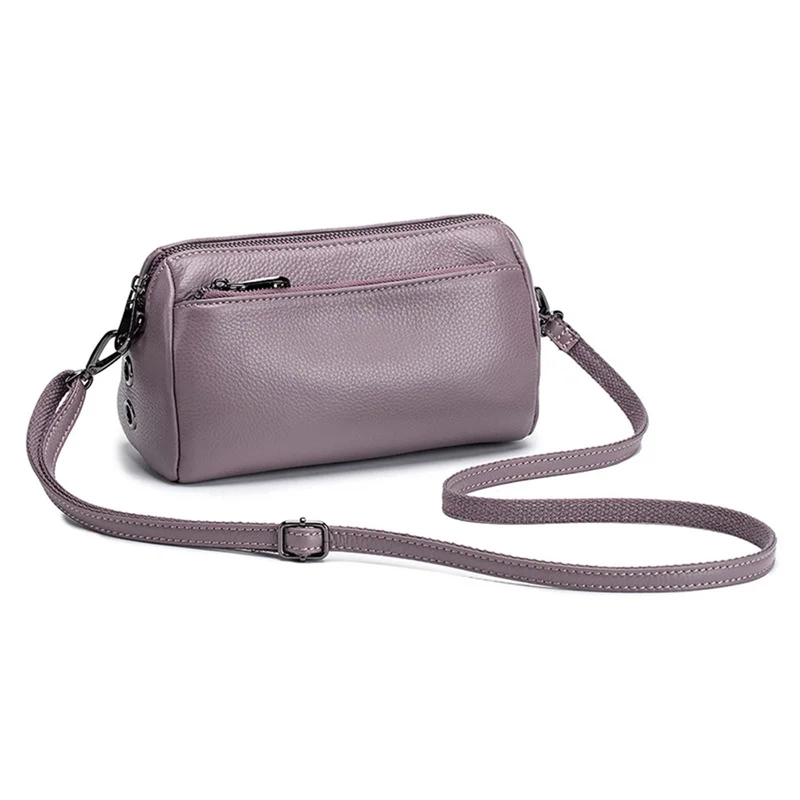 Bolsos De Hombro De Cuero Genuino For Mujer Bolsos Bandolera Pequeños De Cuero Bolsos Cruzados Adecuado para Viajar, Fiesta, Trabajo(Purple)