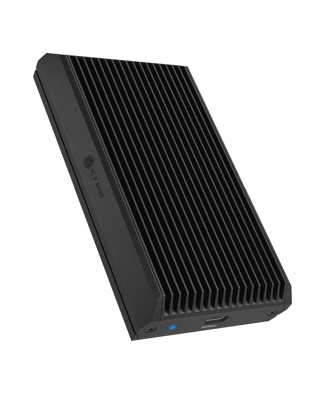 ICY BOX USB4 M.2 NVMe SSD Gehäuse, (40 Gbit/s) Aluminium Enclosure, werkzeugloses externes Gehäuse, PCIe, M-Key, kompatibel mit Windows & macOS, IB-1920M-C42