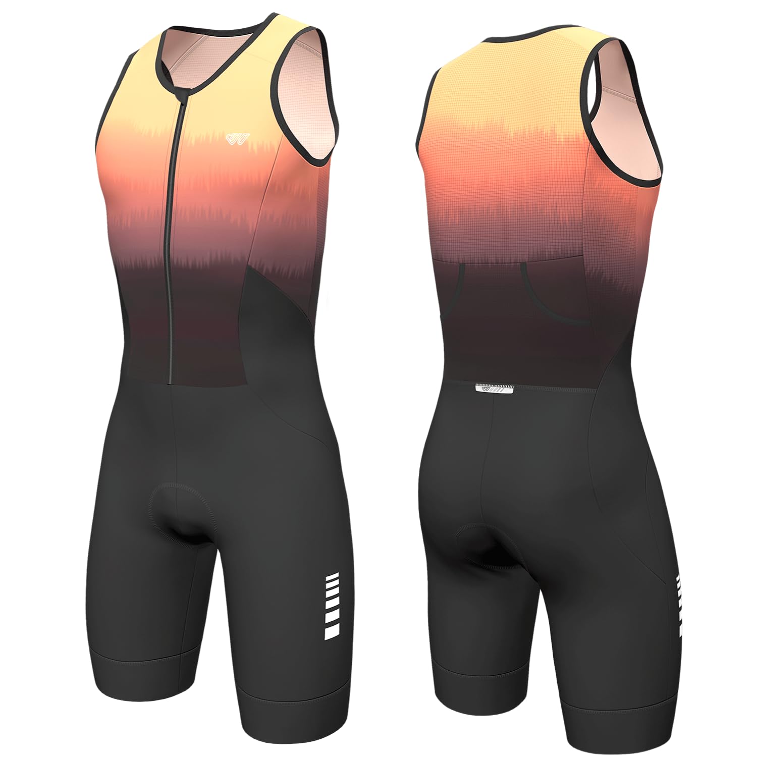Wulibike Triathlon Anzug Herren Trisuit ärmellos,Atmungsaktiv Schnelltrocknend Tri Suits für Radfahren Laufen Rennen Training