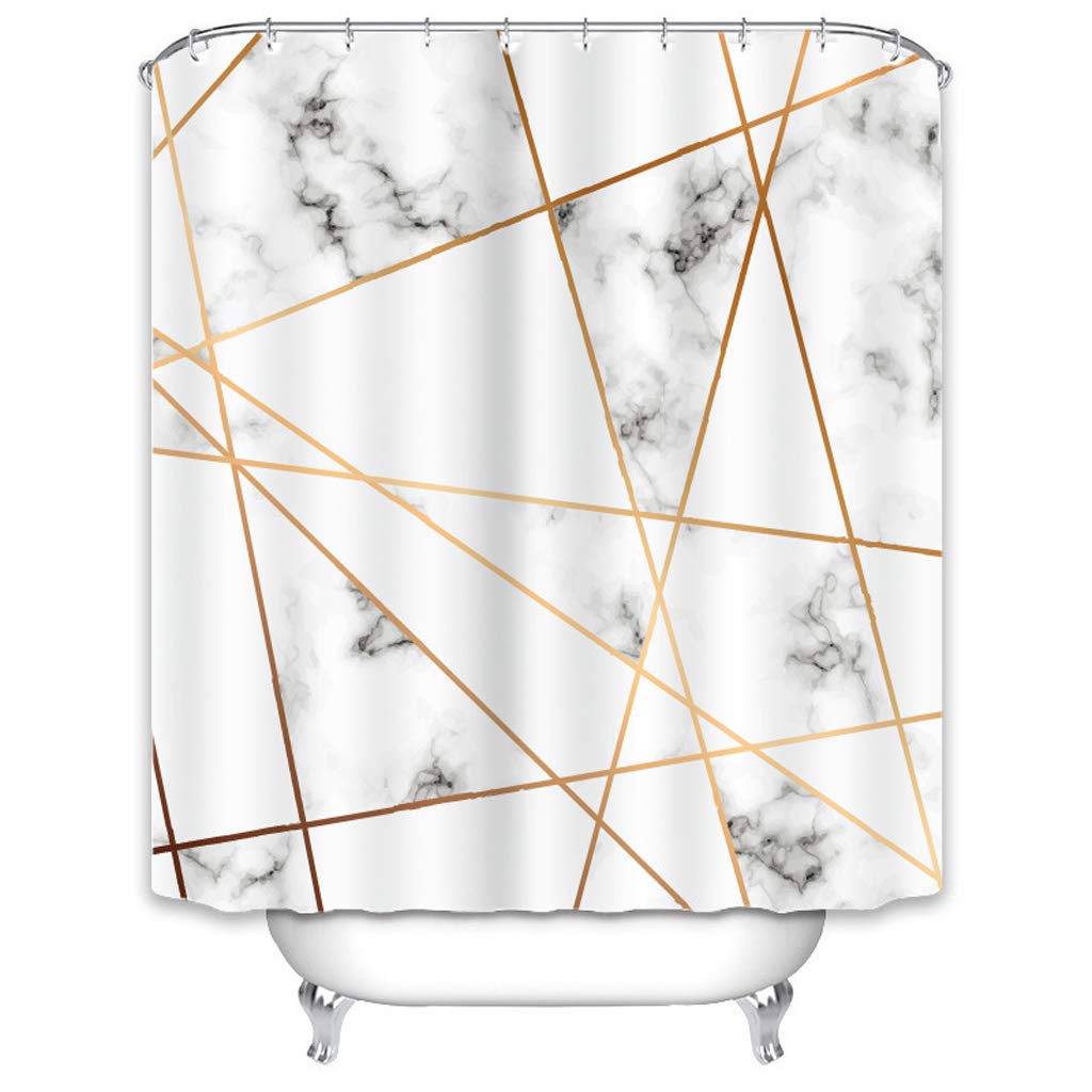 Rideau de Douche, Rideaux de Douche imperméables lavables en Tissu de Polyester Rideaux de Bain avec Crochets pour la Salle de Bains