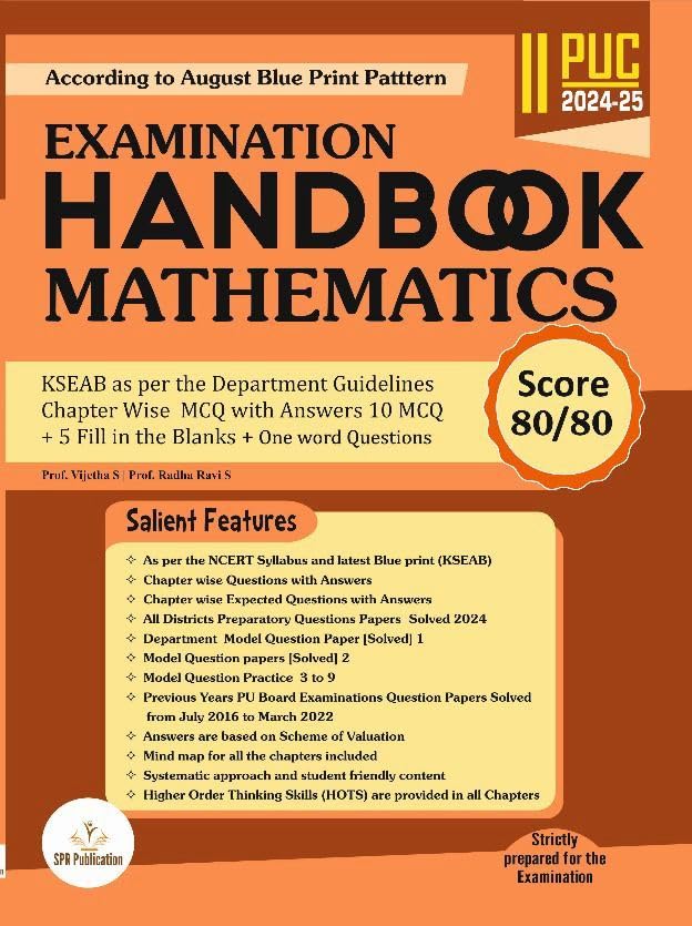 SPR 2nd PUC Handbook - PHYSICS. CHEMISTRY. MATHEMATICS.|Set Of 3 Books|As per KSEAB Department Guidelines|For 2024-25| 3