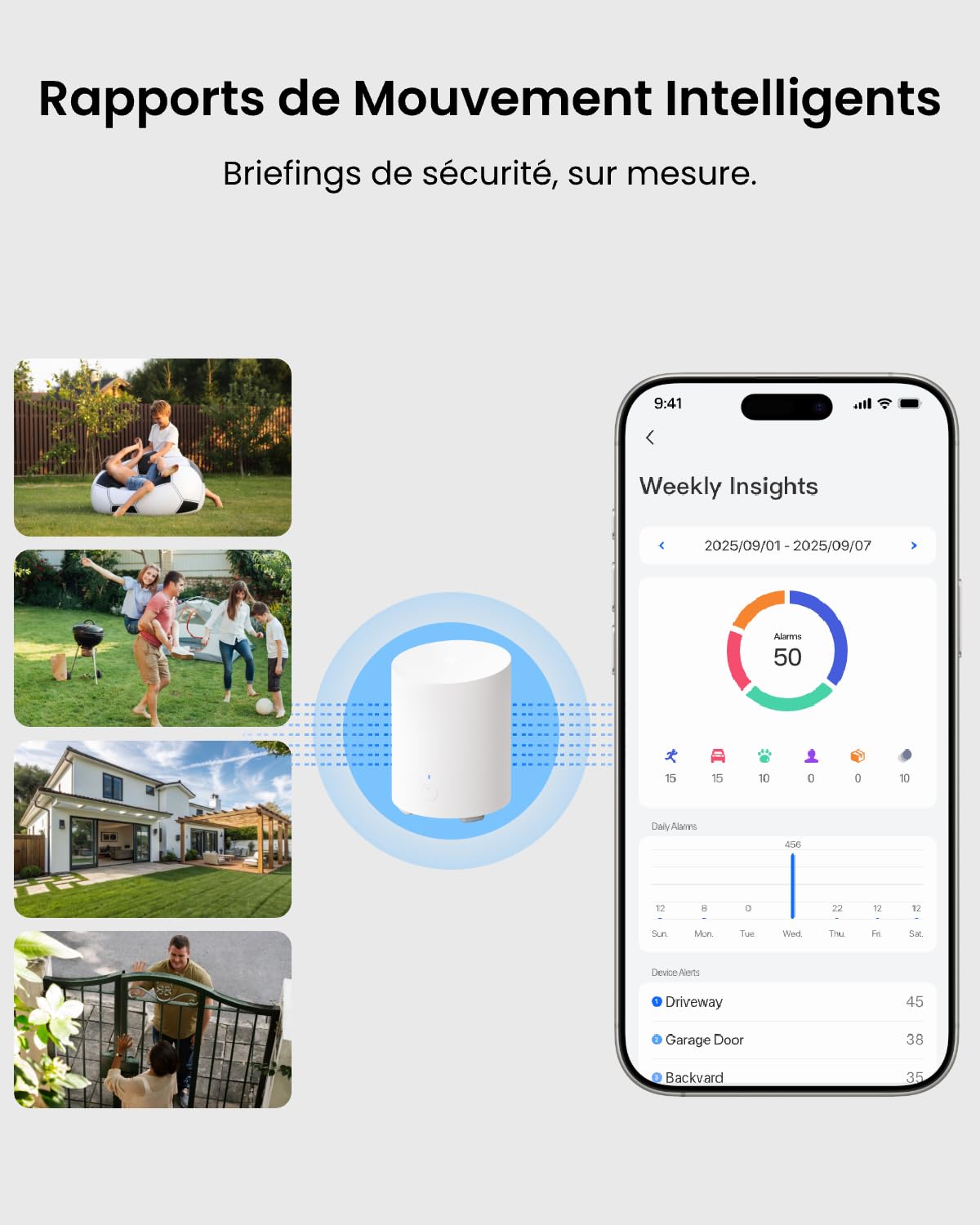 Reolink Home Hub Mini - Centre de Sécurité Tout-en-Un avec Stockage Local, Wi-FI Double Bande 2,4/5 GHz, Chiffrement Bancaire AES-128, Accès à Distance et Lecture Intelligente