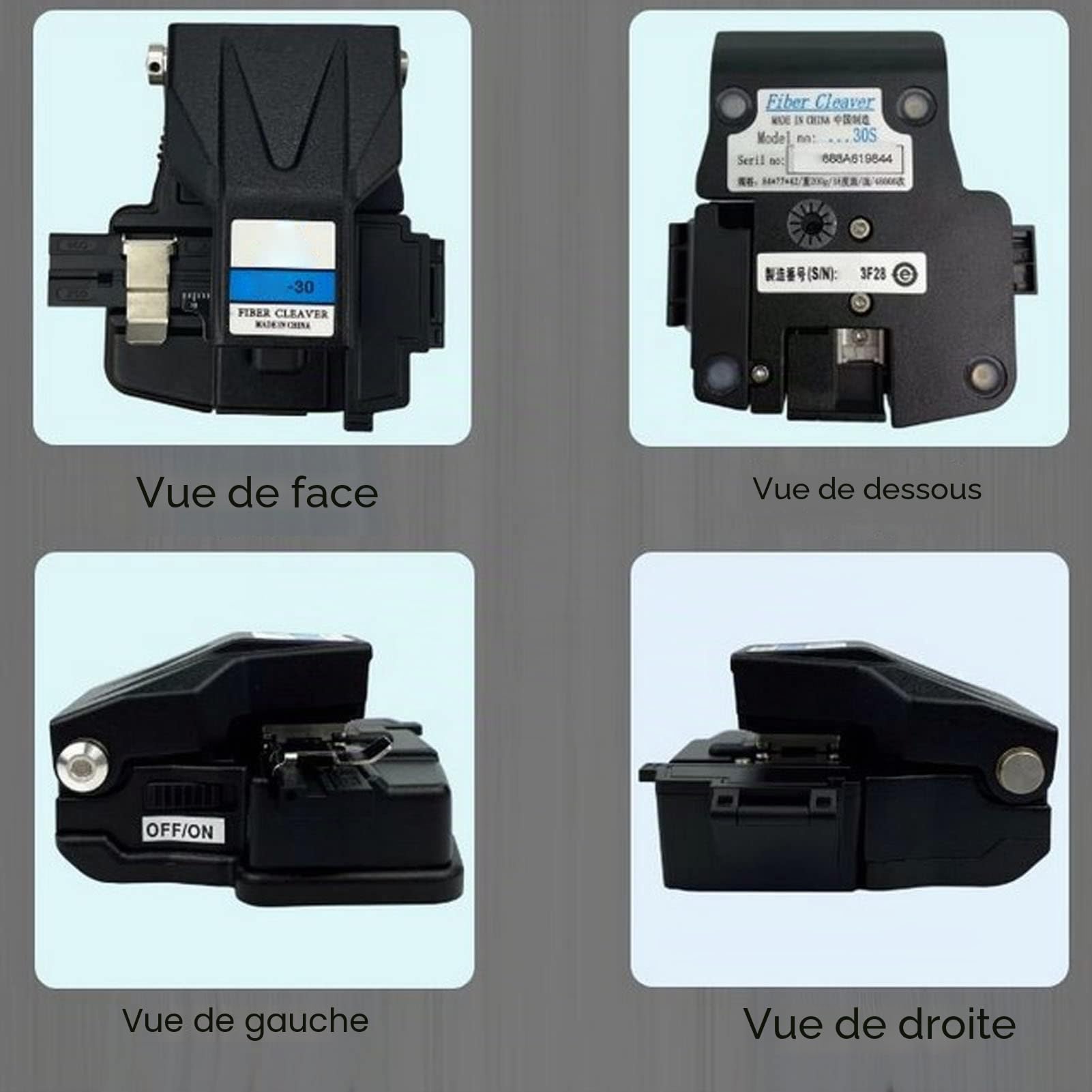 Cliveuse à Fibre Optique, Performances Stables Cliveuse à Fibre Portable Incassable avec Retour de Lame Automatique de Haute Précision (Noir)