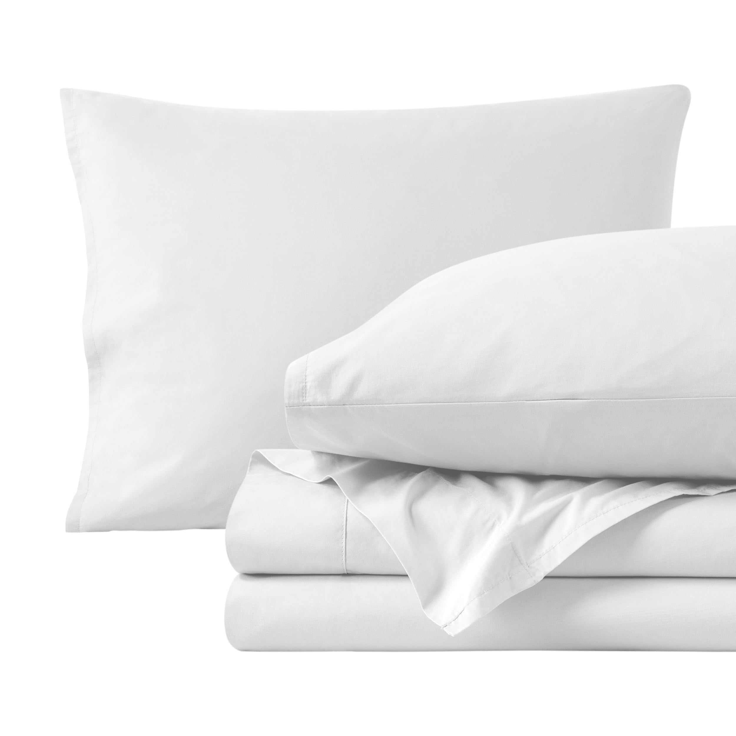 Bare Home 100% Organic Cotton King Sheet Set - Crisp Percale Weave - 300 Thread Count - Lightweight & Breathable - Bedding Sheets & Pillowcases (King, Sand)