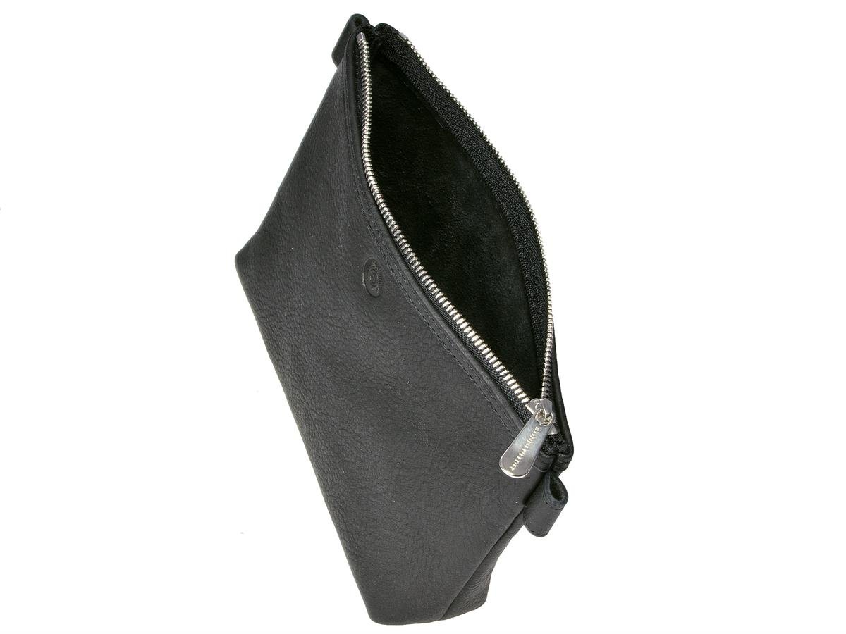Silvretta Quality Cosmetic Bag Genuine Leather Black - Image 3