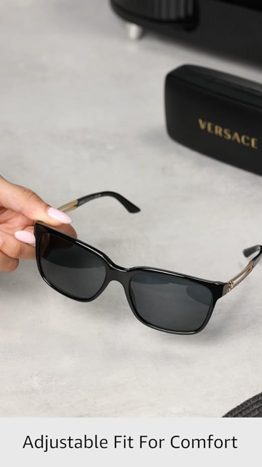 Amazon.com: Versace Man Sunglasses Black Frame, Grey Lenses, 58MM