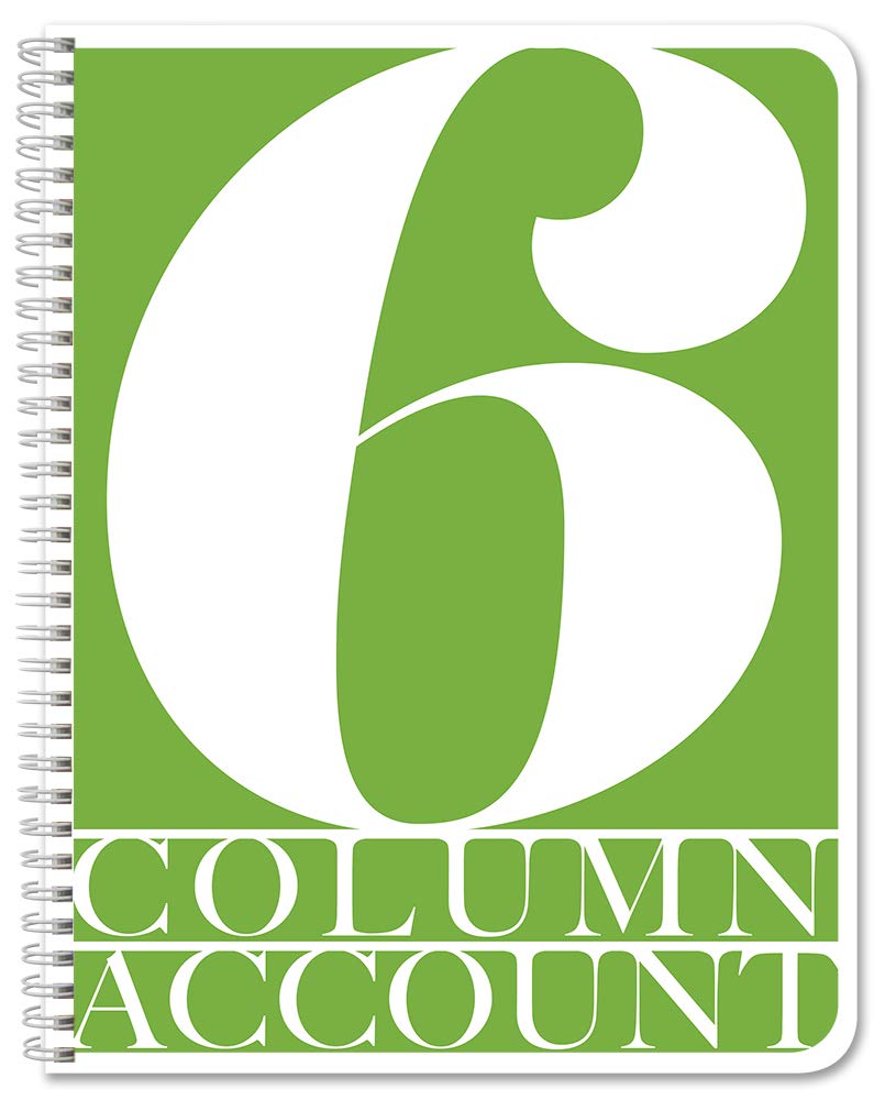 BookFactory 6 Column Ledger Book/Account Book/Accounting Ledger/Notebook Six Columns Columnar Accountant Book Format - 100 Pages, 8.5'' x 11'', Wire-O