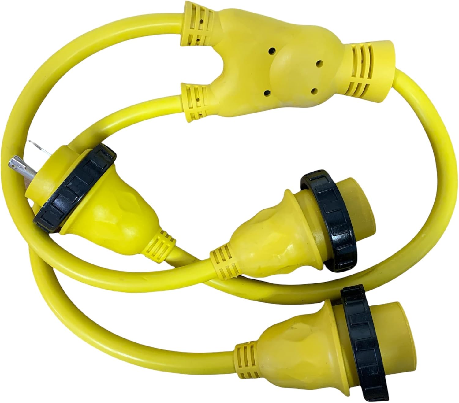 Amp Up Marine & RV Cords 125v 30 amp Male x (2) 30a Female Marine Y Splitter Boat Shore Power Adapter - 21323 : Sports & Outdoors