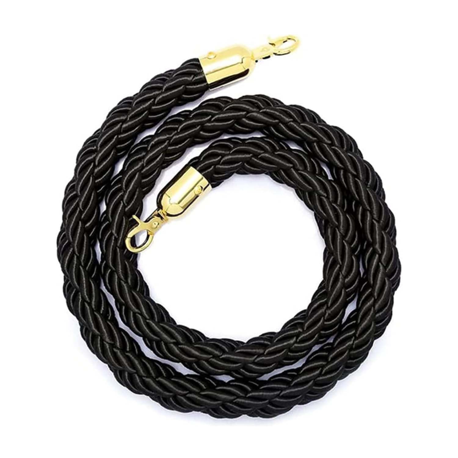 KLGFBDC Premium 2.5m Black Crowd Control Rope with Twisted Hemp Barrier Ideal for Event Separation and Safety Perfect for Indoor/Outdoor Use