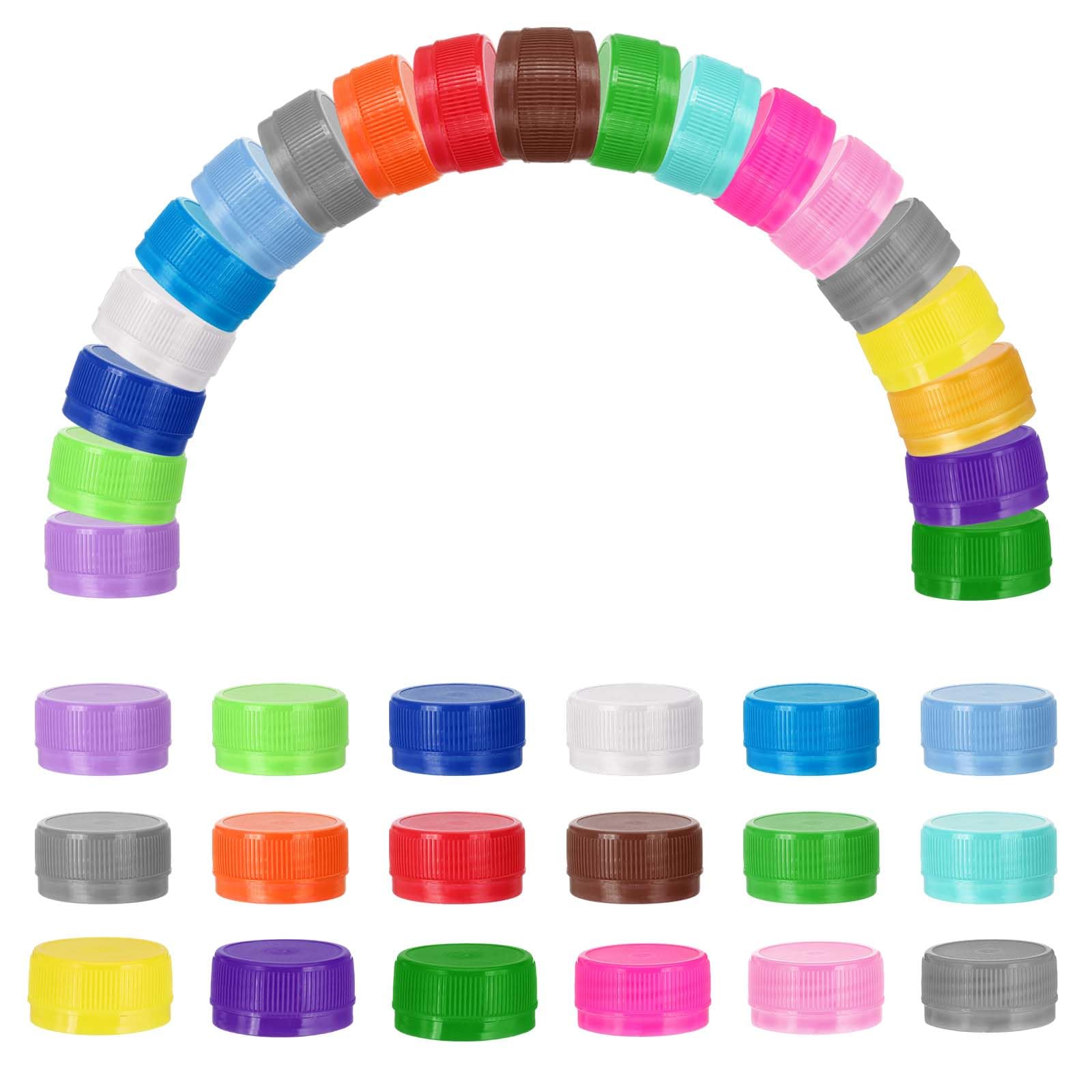 sourcing map Plastic Bottle Caps 30mm Water Bottles Top Mixed Color 100pcs